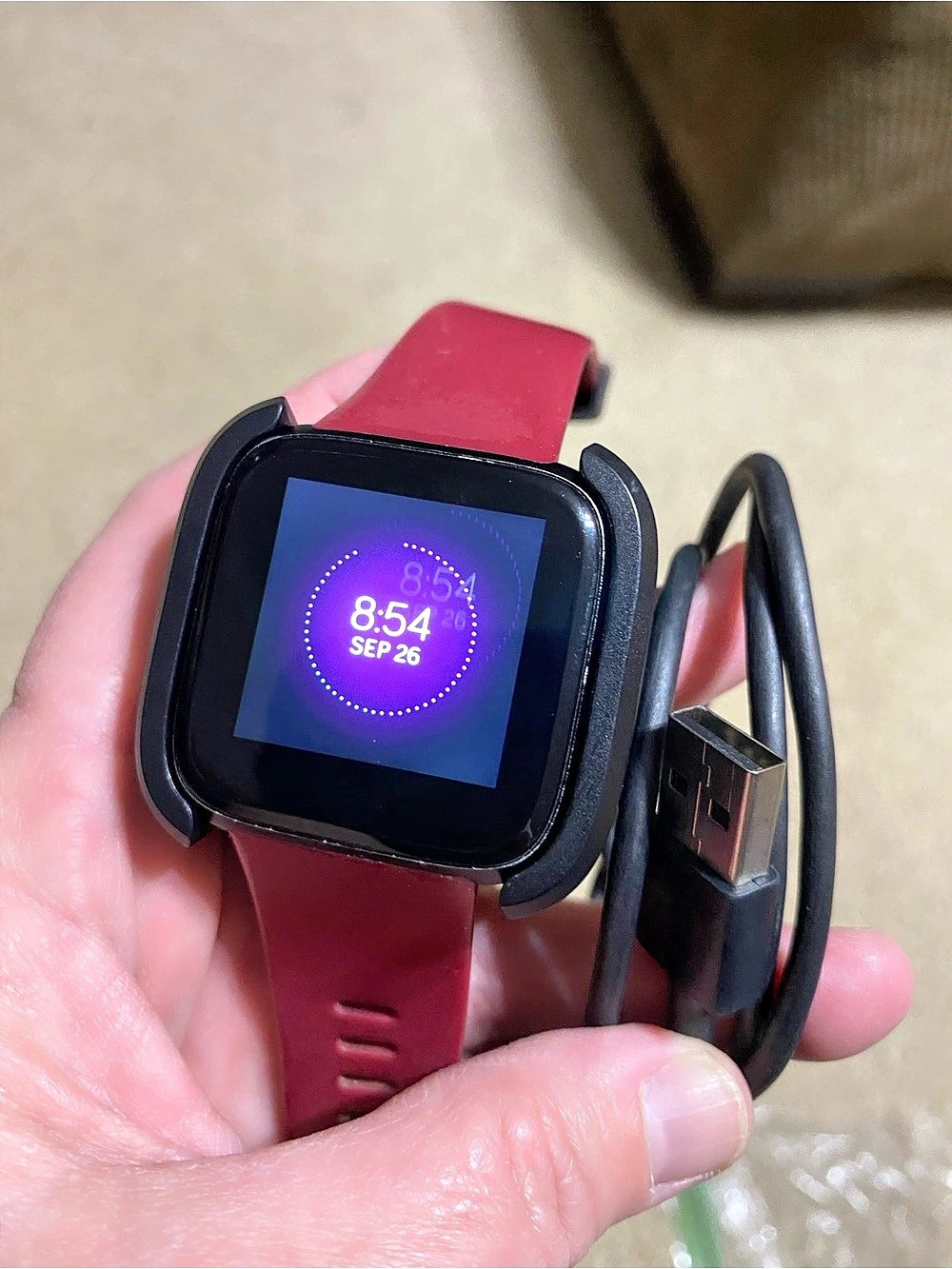 Fitbit Versa Lite Edition Smartwatch Maroon & Black